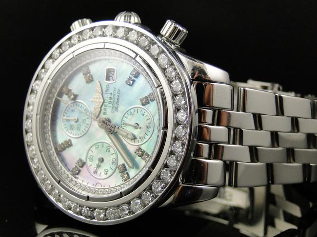Breitling Stainless Steel Custom Mens Windrider Evolution A13356 45 Mm Diamond Ct Watch Breitling Stainless Steel Custom Mens Windrider Evolution A13356 45 Mm Diamond Ct Watch