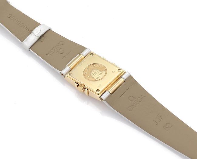 Omega Ladies Constellation 18k Yellow Gold Diamond Bezel Leather Band Watch Omega Ladies Constellation 18k Yellow Gold Diamond Bezel Leather Band Watch