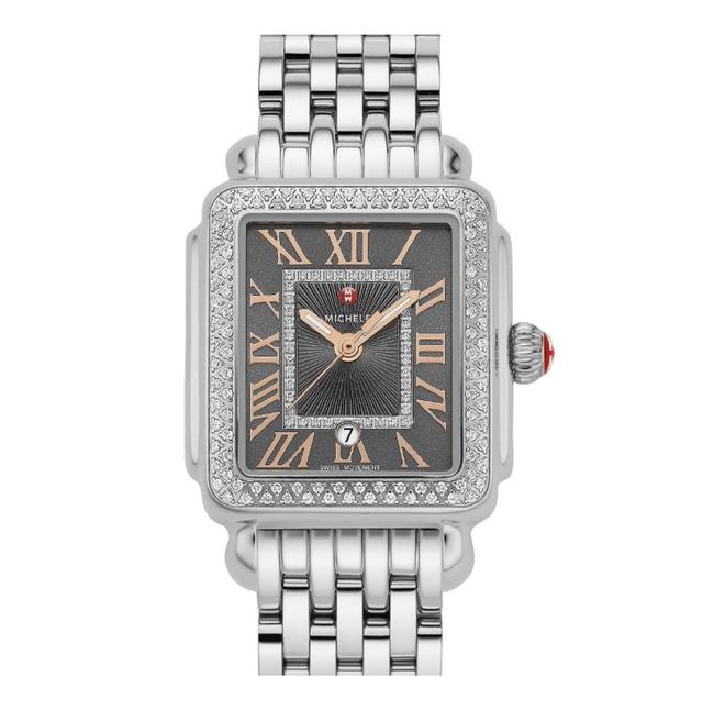 Michele Silver Stainless Steel Deco Madison Rose Gold Diamond Mww06g000005 Watch Michele Silver Stainless Steel Deco Madison Rose Gold Diamond Mww06g000005 Watch