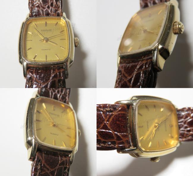Tissot Gold Tone Swiss Quartz Ladies Leather Belt T Square Watch Tissot Gold Tone Swiss Quartz Ladies Leather Belt T Square Watch