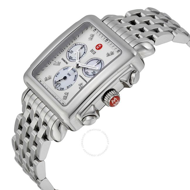 Michele Silver Stainless Steel Deco Mother Of Pearl Diamond Mww06z000012 Watch Michele Silver Stainless Steel Deco Mother Of Pearl Diamond Mww06z000012 Watch