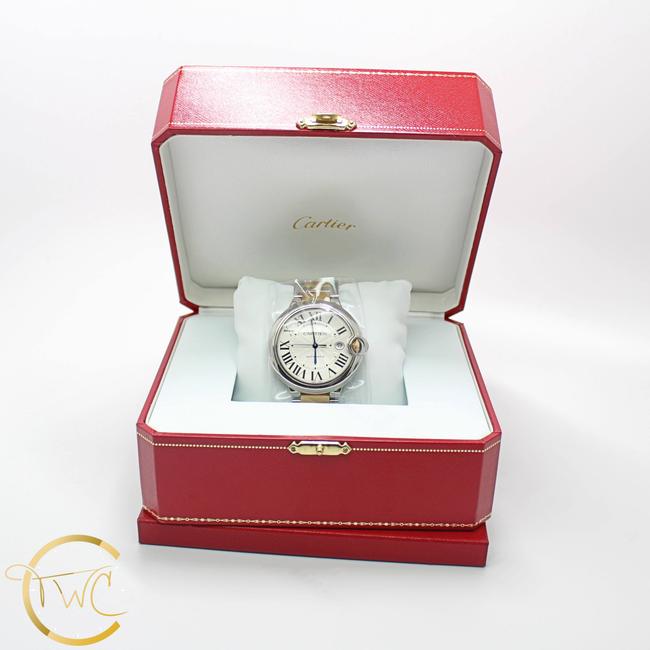 Cartier Silver Ballon Bleu 42mm Steel and 18k Yellow Gold Ref W2bb0022 Watch Cartier Silver Ballon Bleu 42mm Steel and 18k Yellow Gold Ref W2bb0022 Watch