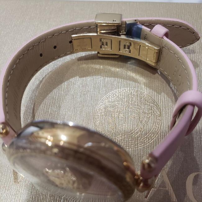Versace Pink Goldtone Stainless Steel and Leather Strap Dial Watch Versace Pink Goldtone Stainless Steel and Leather Strap Dial Watch
