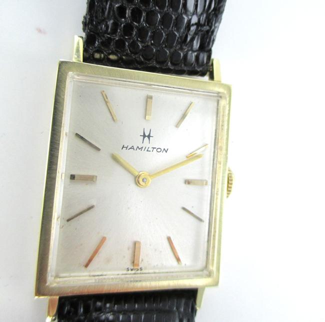 Hamilton Gold 14k Yellow Leather Band Solid Karat Vintage Swiss Watch Hamilton Gold 14k Yellow Leather Band Solid Karat Vintage Swiss Watch