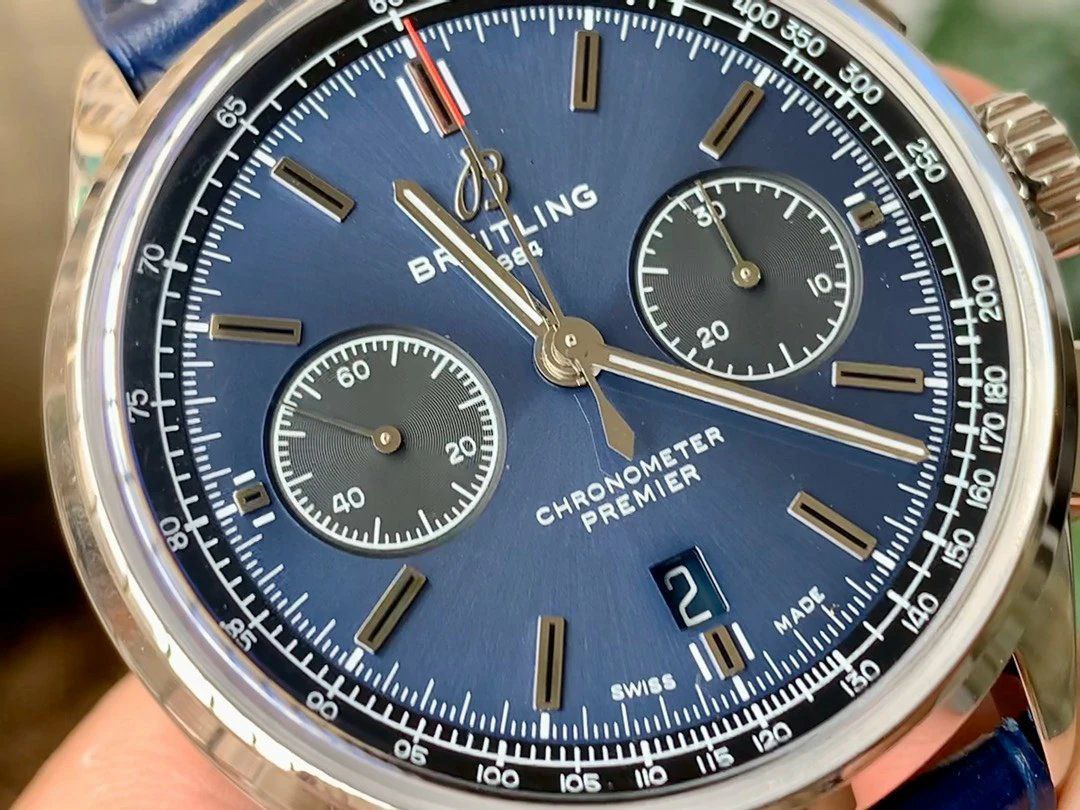 PREMIER B01 CHRONO SS 42MM GF 1:1 BEST EDITION BLUE DIAL ON BLUE LEATHER STRAP PREMIER B01 CHRONO SS 42MM GF 1:1 BEST EDITION BLUE DIAL ON BLUE LEATHER STRAP