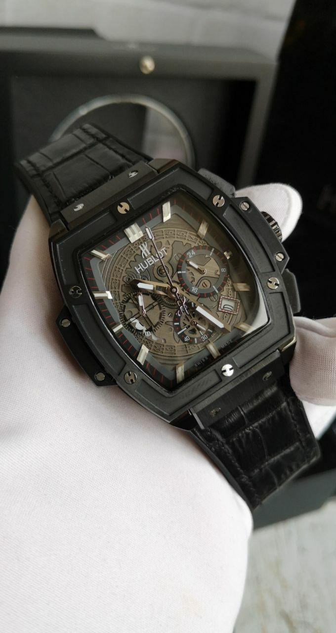 Hublot Spirit Black leather Strap