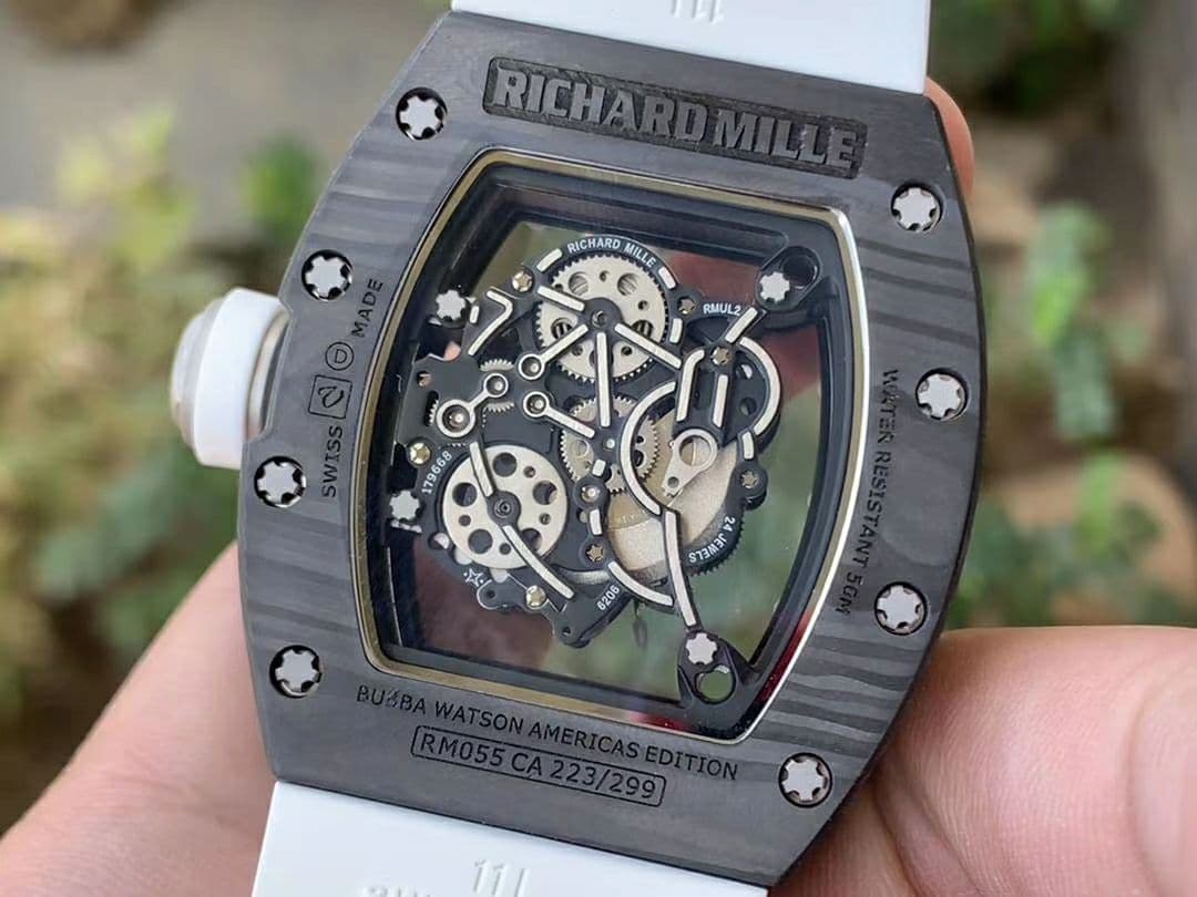 RM055 NTPT KVF Best Edition Skeleton Dial White Crown on White Rubber Strap MIYOTA8215 V3 RM055 NTPT KVF Best Edition Skeleton Dial White Crown on White Rubber Strap MIYOTA8215 V3