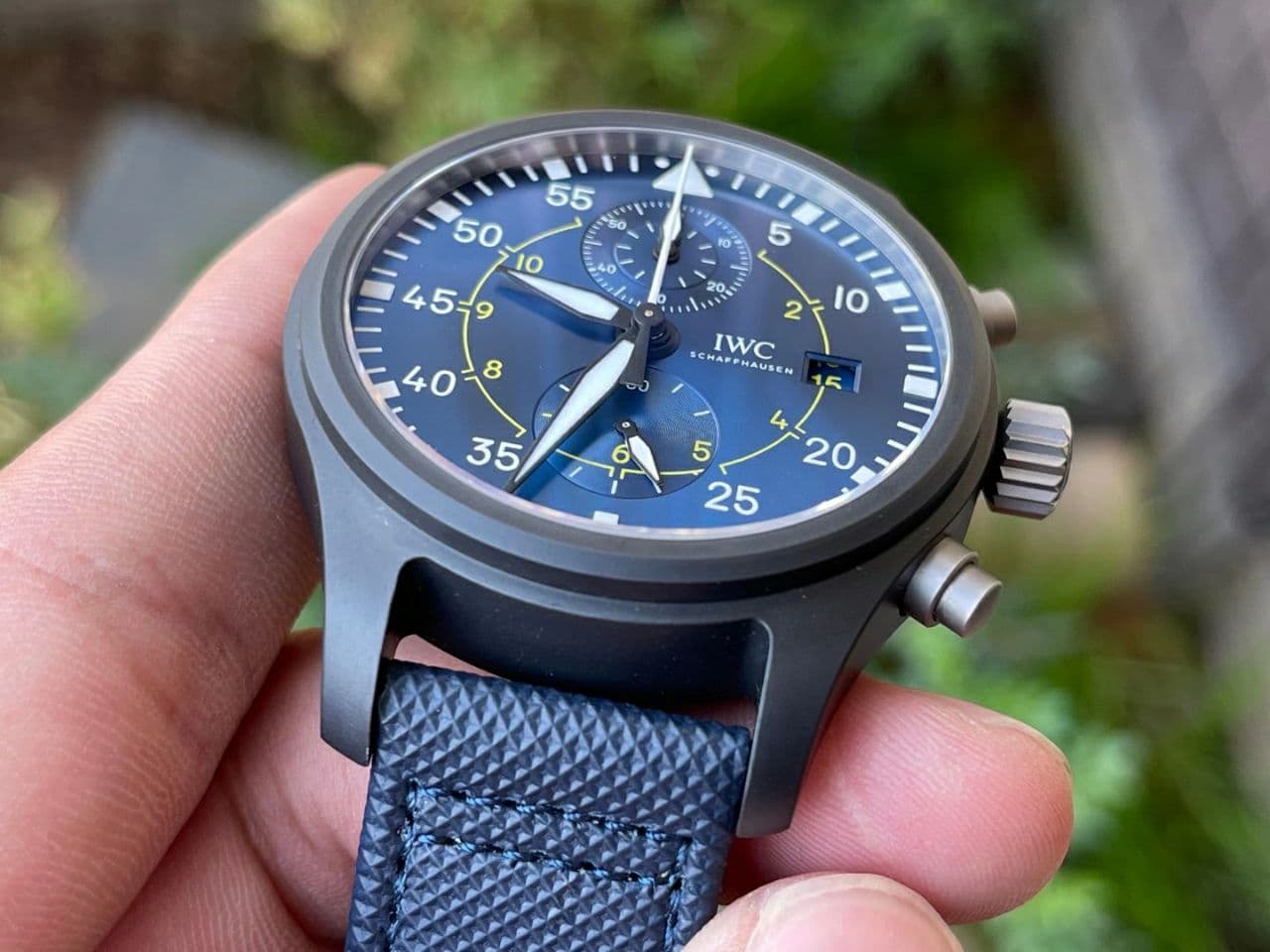 Pilot Chrono "Blue Angels" Black Ceramic ZF Best Edition on Blue Leather Strap A7750