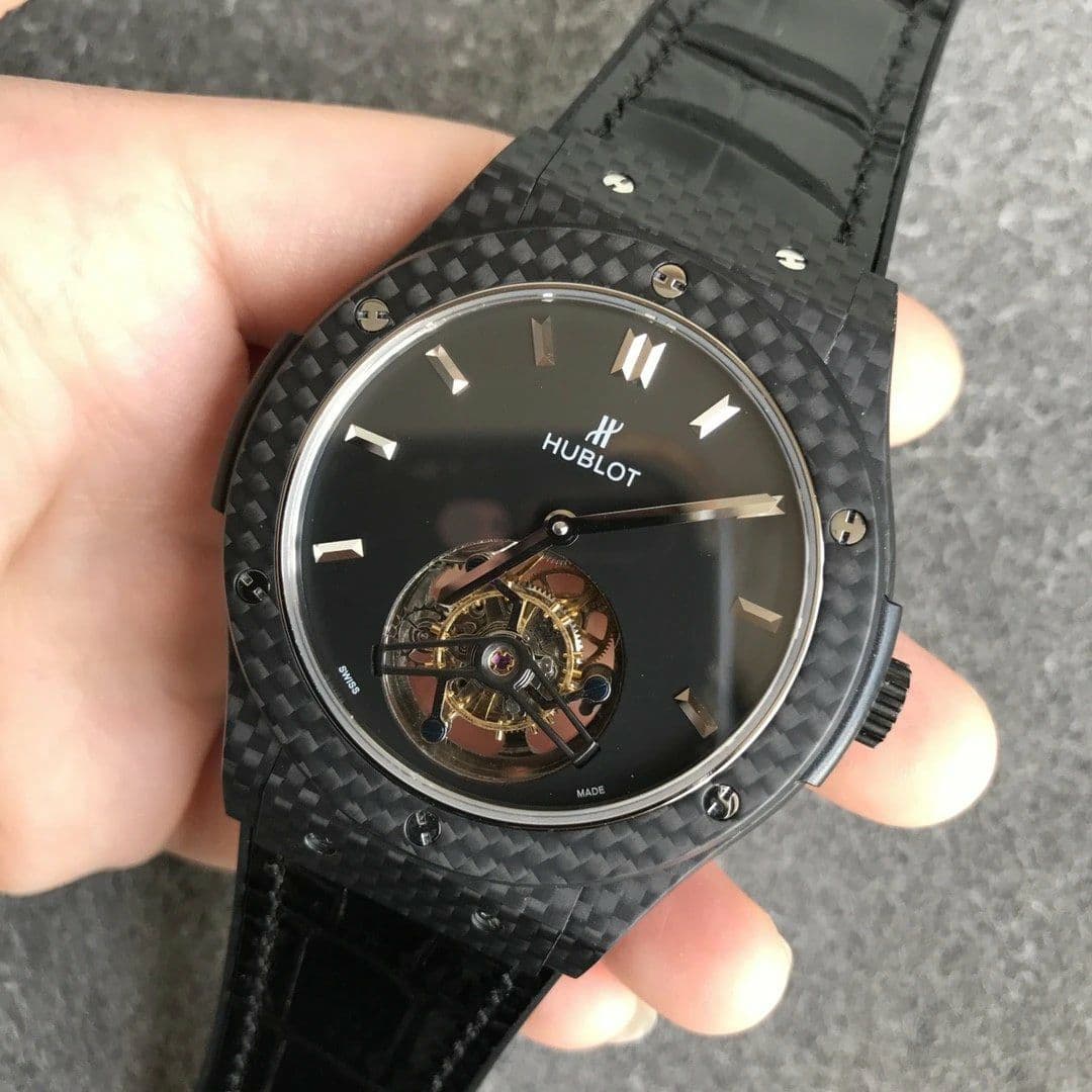 Big Bang Tourbillon Automatic PVD Black Dial on Black Rubber Strap