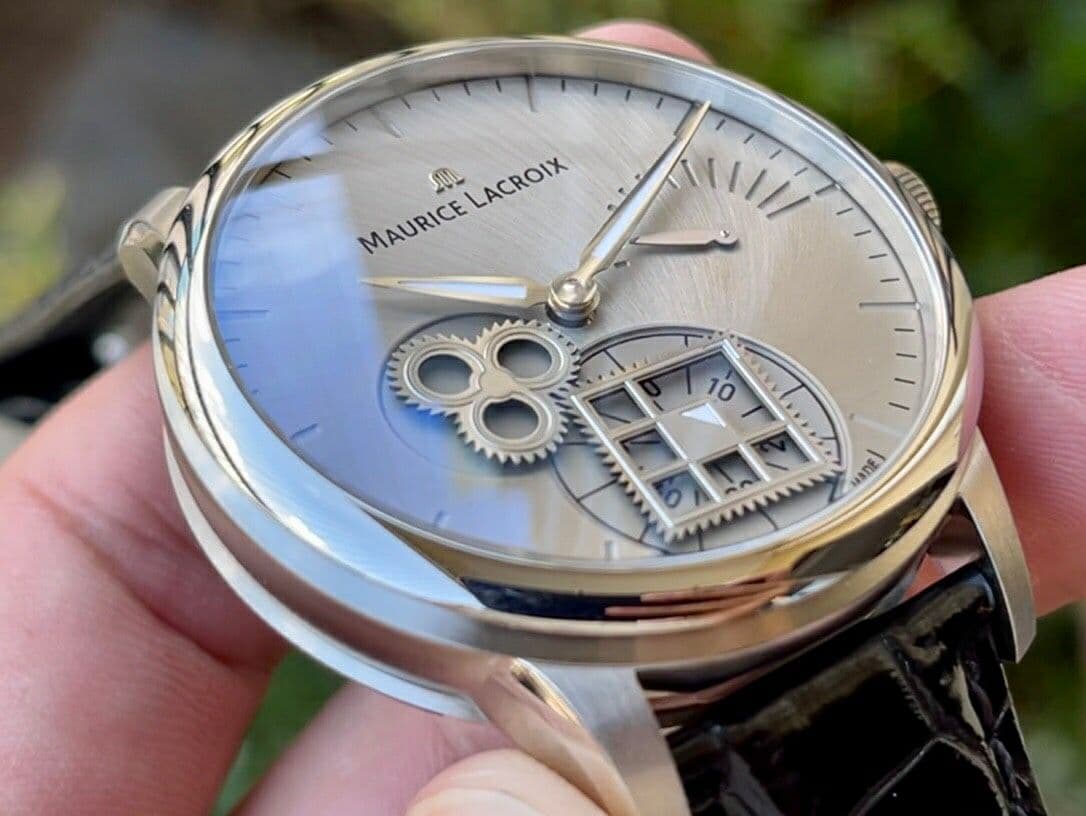 Masterpiece Square Wheel SS Gray Dial on Black Leather Strap A6498 V3