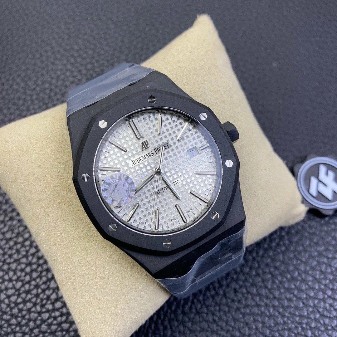 Royal Oak 41mm 15400 DLC ZF 1:1 Best Edition White Textured Dial on DLC Bracelet A3120