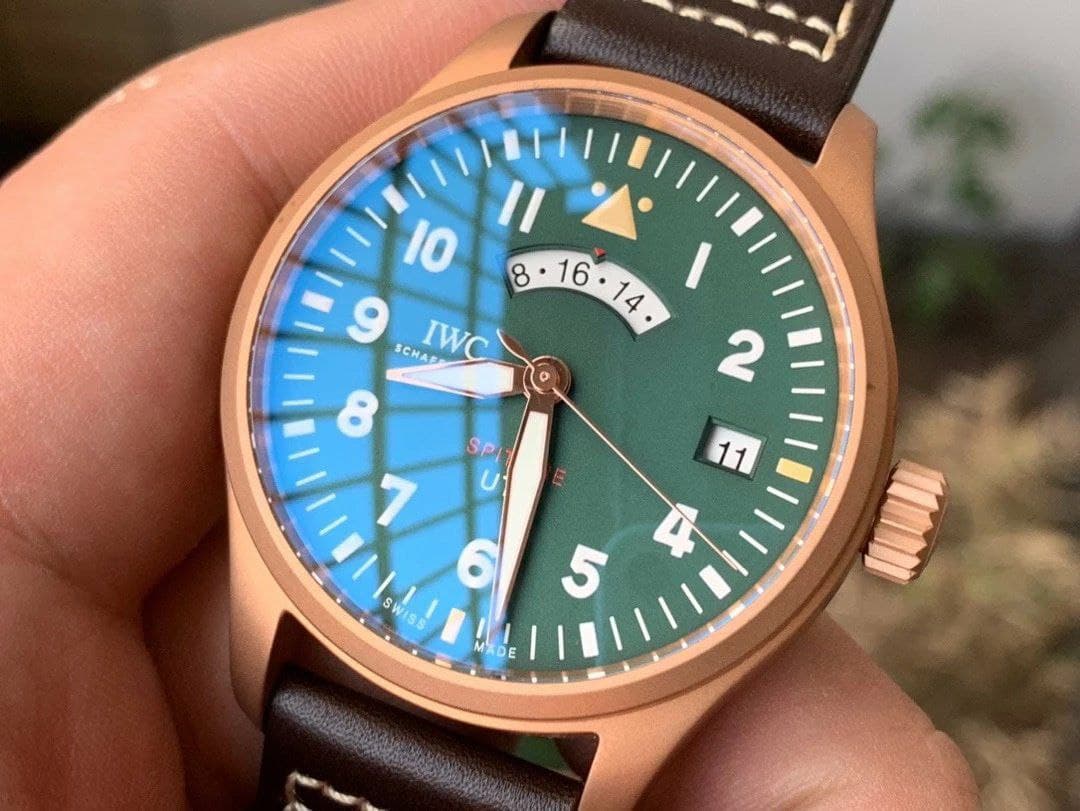 Pilot UTC Spitfire MJ271Bronze ZF 1:1 Best Edition Green Dial on Brown Leather Strap Pilot UTC Spitfire MJ271Bronze ZF 1:1 Best Edition Green Dial on Brown Leather Strap