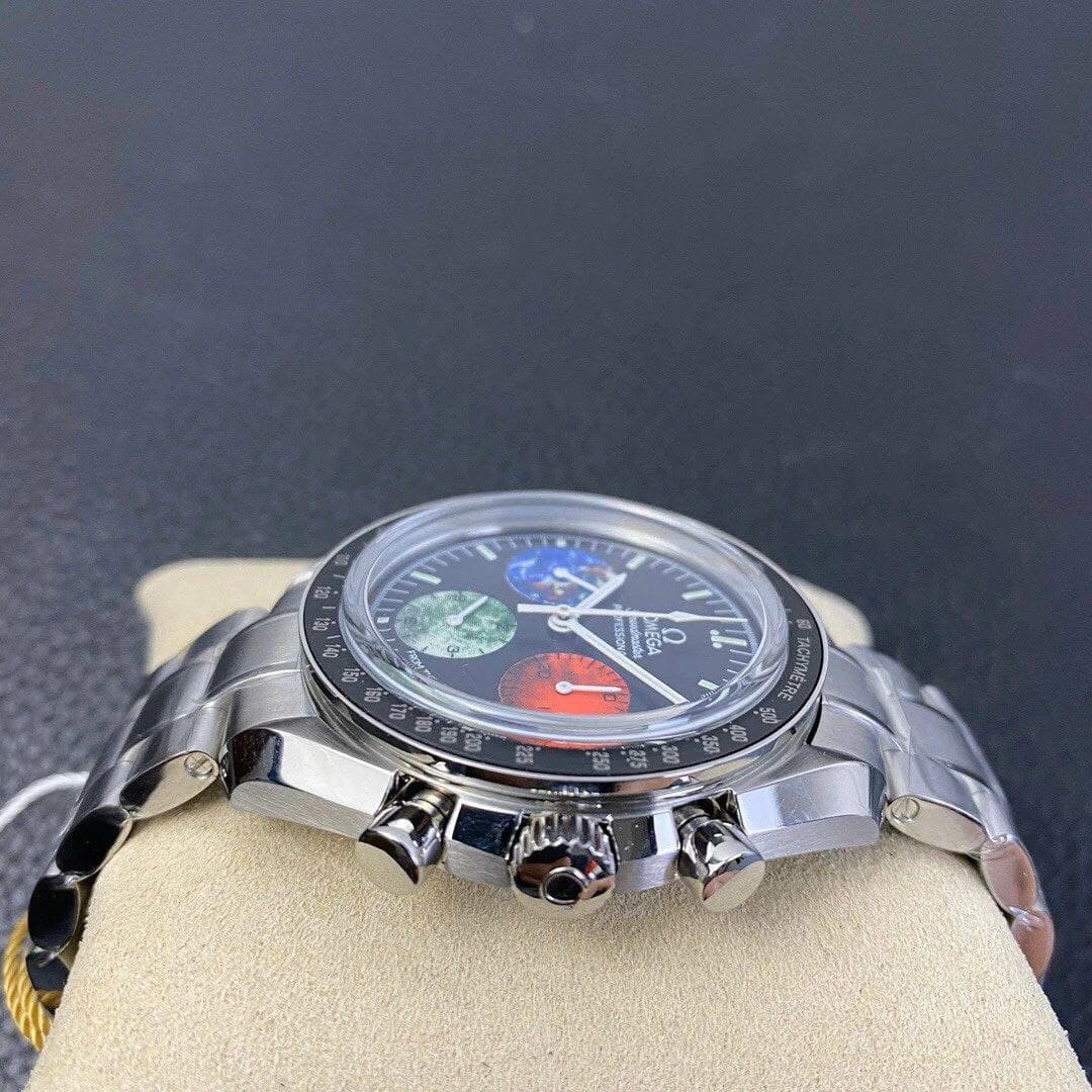 Speedmaster From Moon to Mars 1:1 Best Edition Black Dial on SS Bracelet Manual Winding Chrono Movement