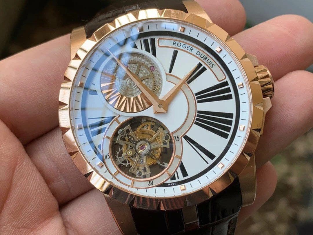Roger Dubuis Hommage Flying Tourb RDDBHO0568 RG/LE Wht/Wht A Tour