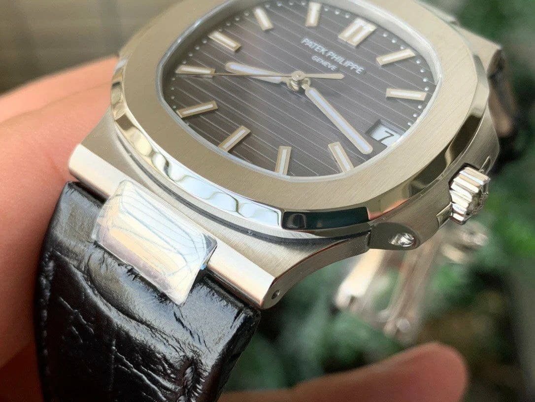 Nautilus 5711/1A PPF 1:1 Best Edition Gray Textured Dial on Black Leather Strap 324CS V4 Nautilus 5711/1A PPF 1:1 Best Edition Gray Textured Dial on Black Leather Strap 324CS V4