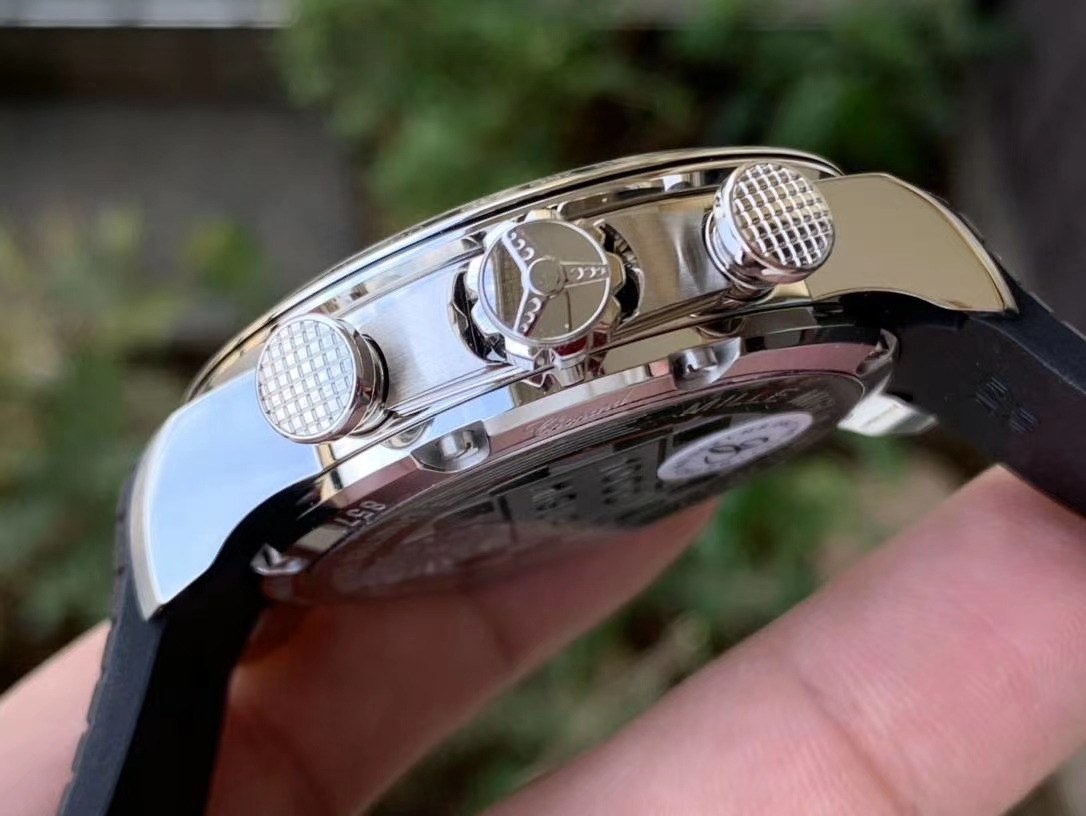 MILLE MIGLIA 168571 SS V7F 1:1 BEST EDITION WHITE DIAL ON BLACK RUBBER STRAP A7750