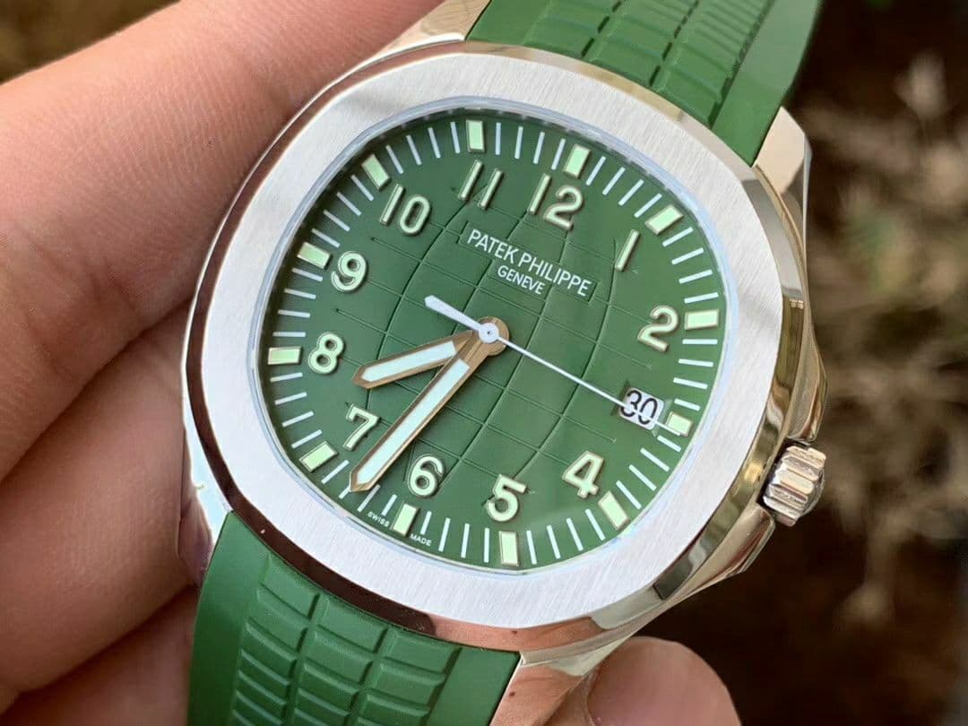 Aquanaut 5167A Singapore Edition SS ZF 1:1 Best Edition Green Second Hand on Green Rubber Strap 324CS (Copy)