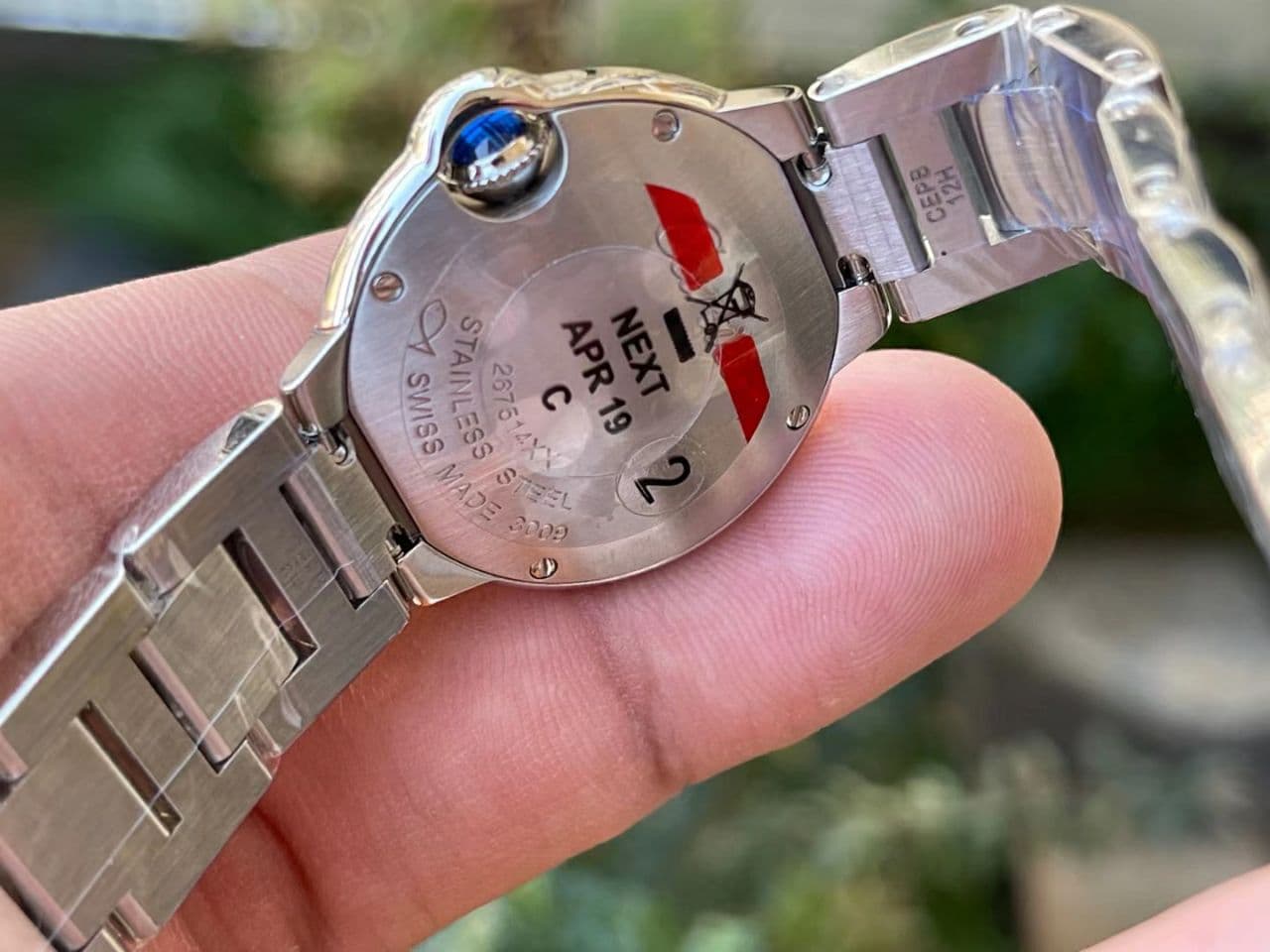 CAR0499 - Balon Bleu Ladies 28mm SS/SS Wht V6F V7 Swiss Qtz Diamond