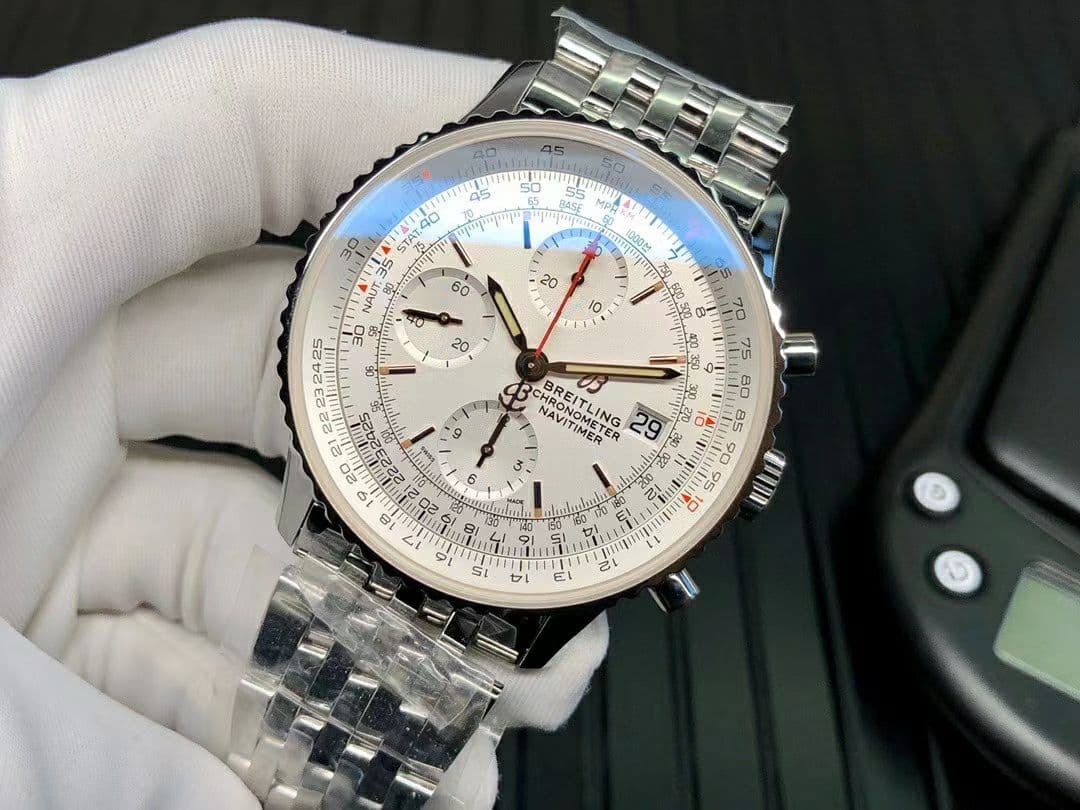 Navitimer Chronograph 1 SS 41mm TF 1:1 Best Edition White Dial on SS Bracelet 7750