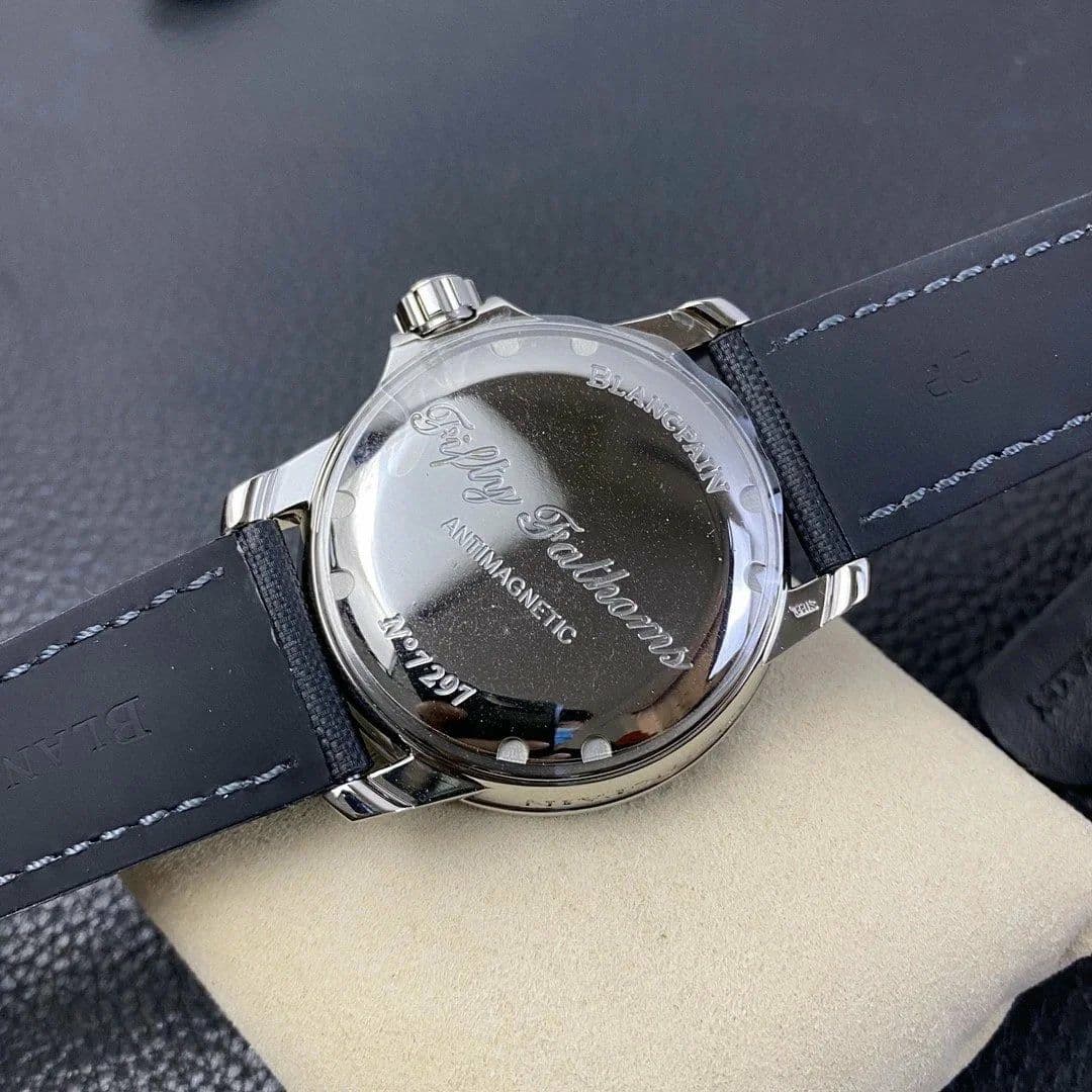 Fifty Fathoms Black Titanium ZF 1:1 Best Edition Black Dial on Sail-canvas Strap A1315