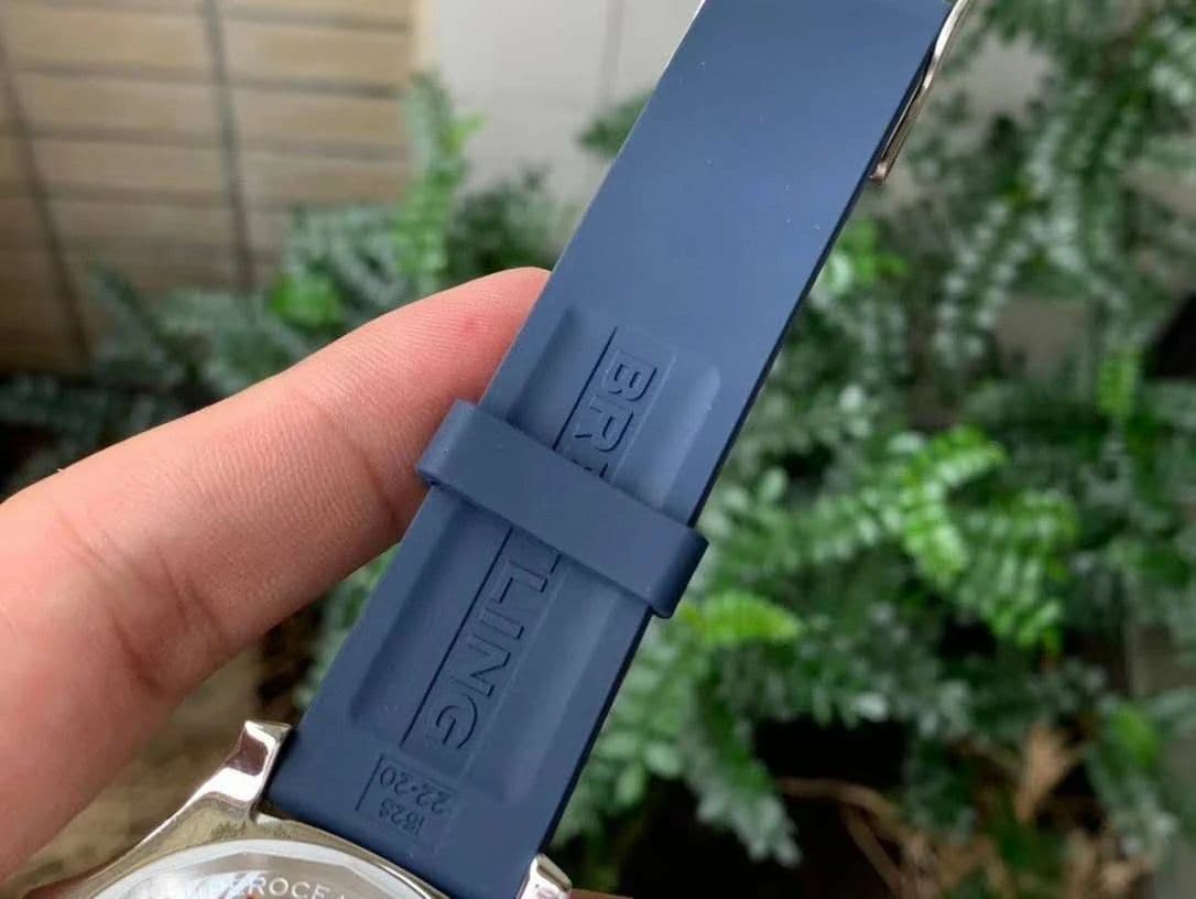 Superocean Automatic 44 TF 1:1 Best Edition White Dial Blue Bezel on Blue Rubber Strap A2824