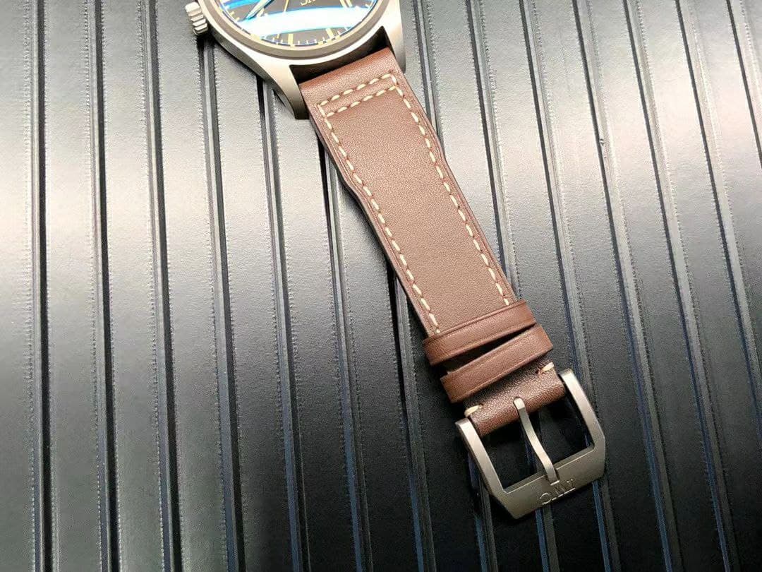 Mark XVIII IW327006 Titanium V7F 1:1 Best Edition Black Dial on Brown Leather Strap A2892