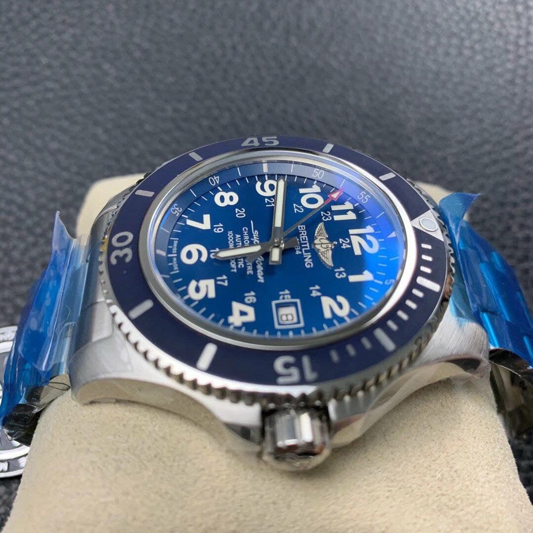 SuperOcean II 44mm 1:1 Best Edition Blue Dial on SS Bracelet