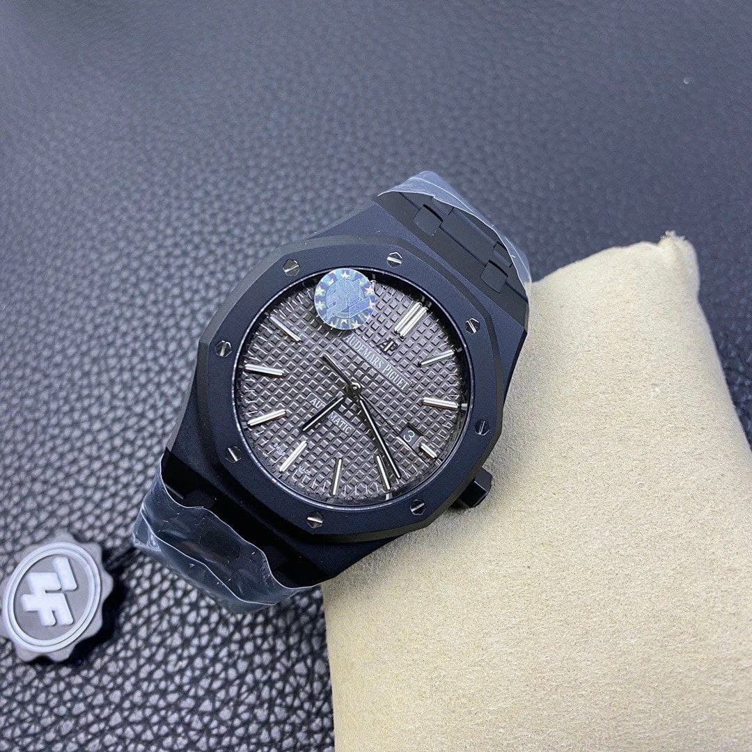 Royal Oak 41mm 15400 DLC ZF 1:1 Best Edition Gray Textured Dial on DLC Bracelet A3120