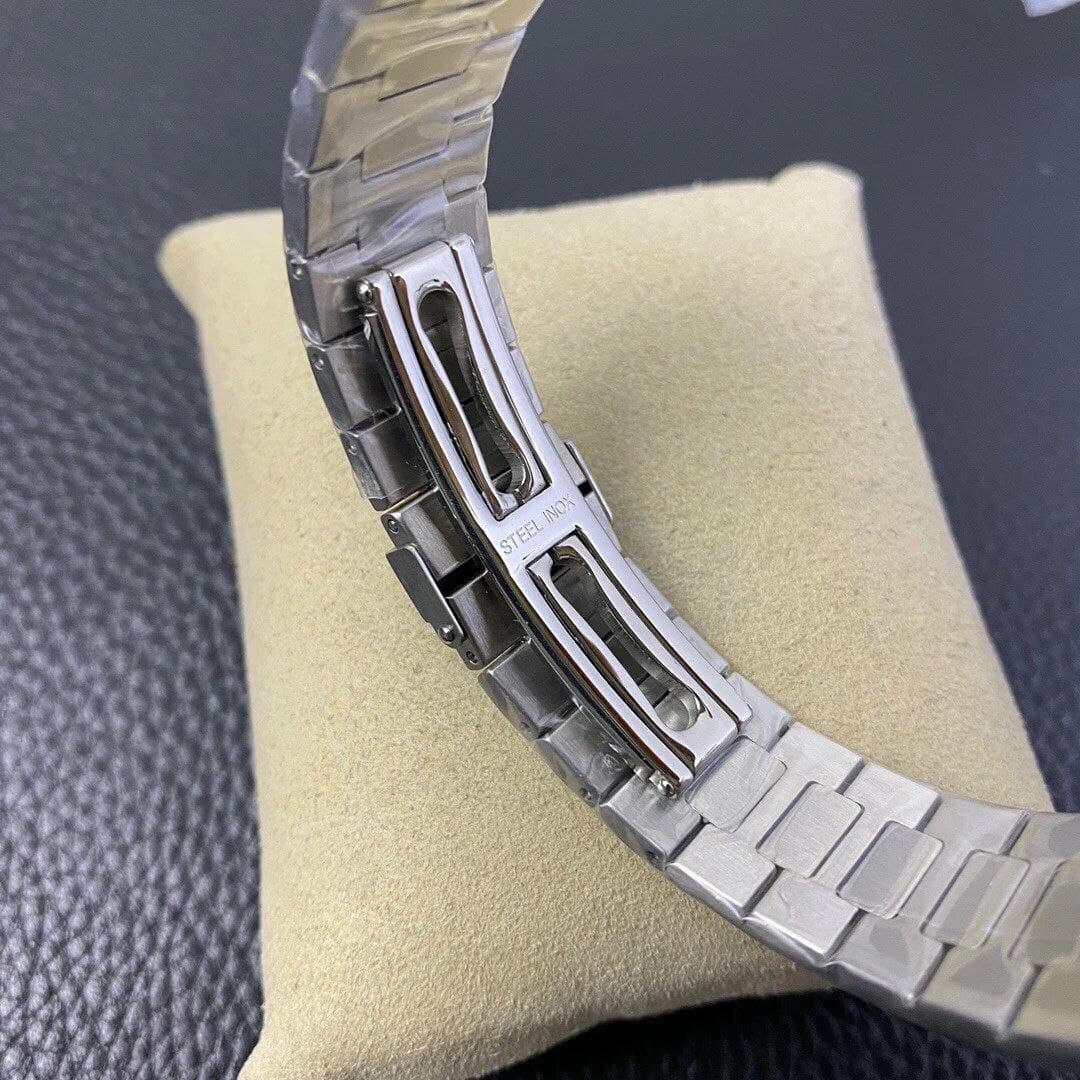 Nautilus Jumbo 5711 PF 1:1 Best Edition Black Textured Dial Diamonds Bezel on SS Bracelet A324