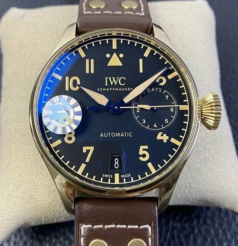 Big Pilot IW501005 Real Bronze 1:1 Best Edition Black Dial on Brown Leather Strap A52000