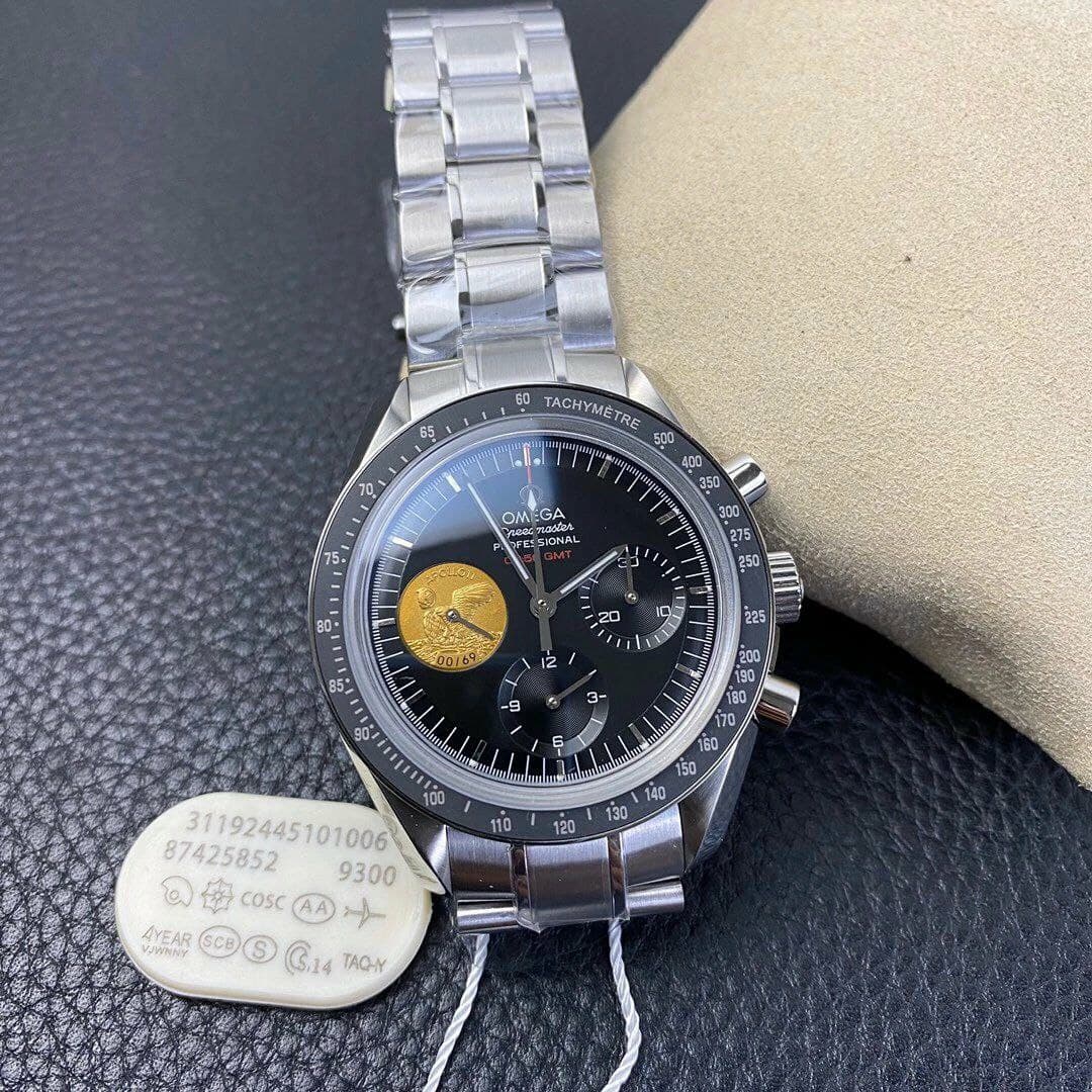 Speedmaster Apollo XI 40th Anniversary OMF 1:1 Best Edition Black Dial on SS Bracelet Manual Winding Chrono Movement