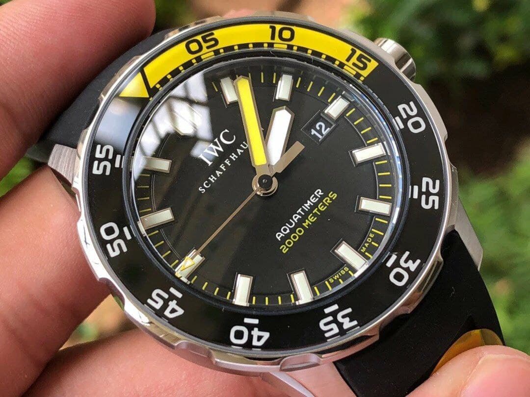 Aquatimer SS IW356802 1:1 Best Edition Black Dial on Black Rubber Strap