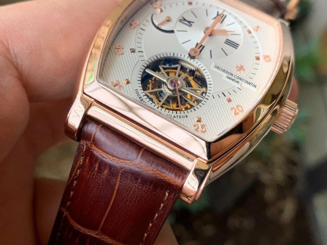 Malte Tourbillon SS Skeleton Silver Dial on Brown Leather Strap 1:1 Best Edition Version (Copy)