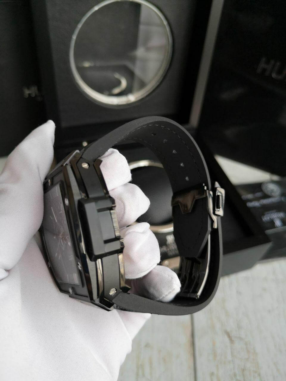 Hublot Spirit Black leather Strap