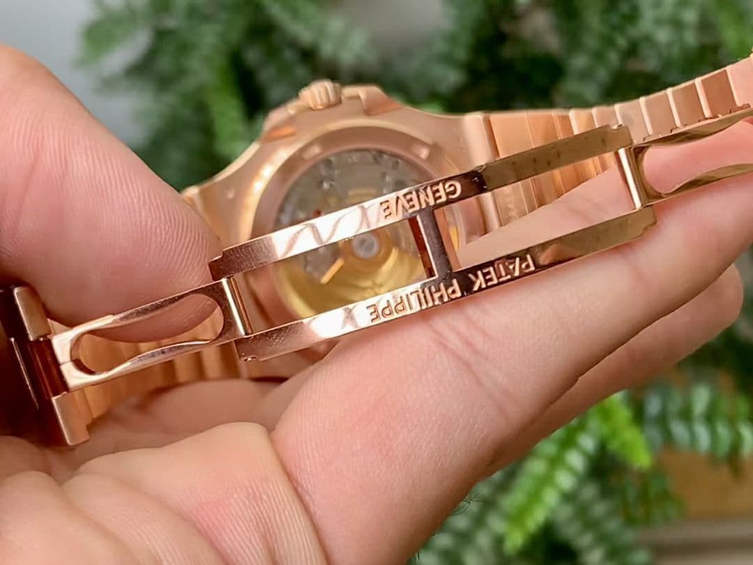 Nautilus Jumbo 5711R RG PF 1:1 Best Edition Brown Textured Dial Diamonds Bezel on RG Bracelet A324 Clone Nautilus Jumbo 5711R RG PF 1:1 Best Edition Brown Textured Dial Diamonds Bezel on RG Bracelet A324 Clone
