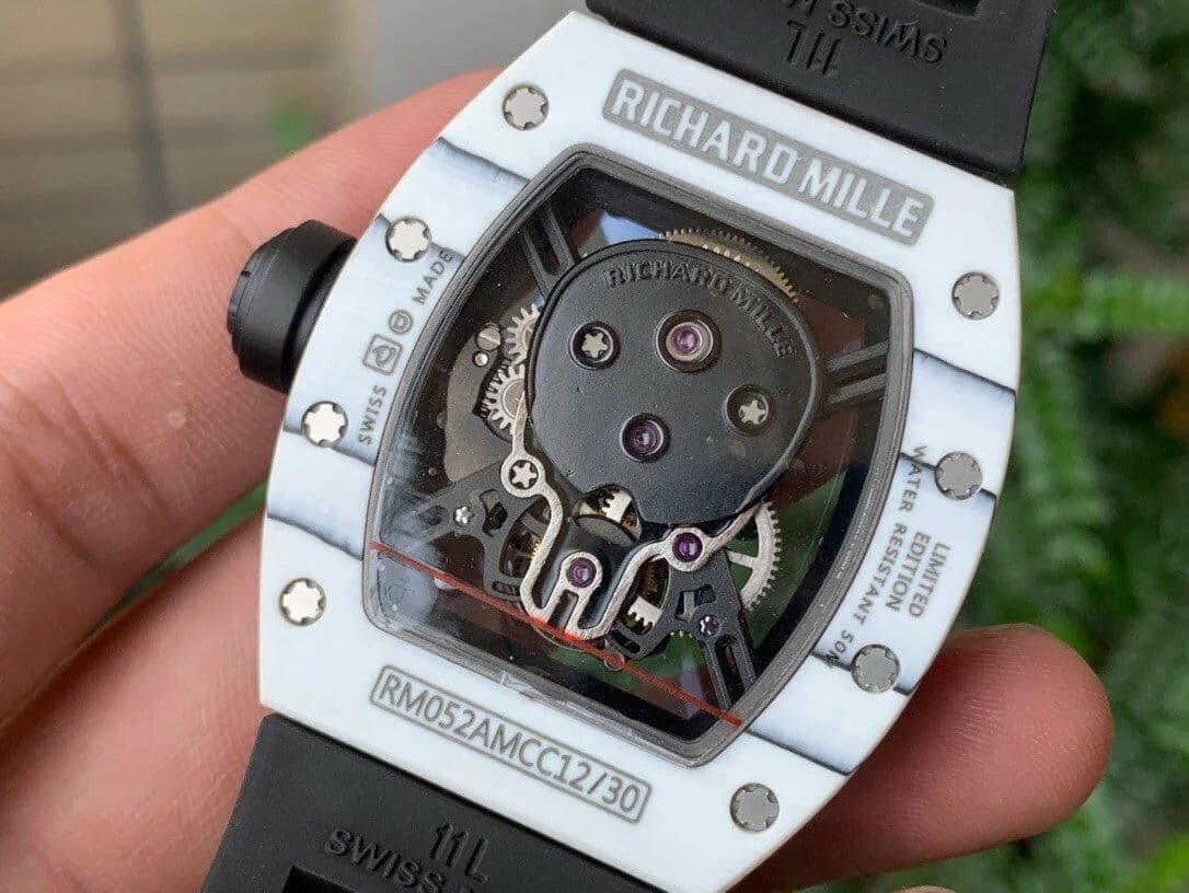 RM052-01 Tourbillon PVD White Bezel JBF Best Edition Skeleton Dial on Black Rubber Strap RM052-01 Tourbillon PVD White Bezel JBF Best Edition Skeleton Dial on Black Rubber Strap