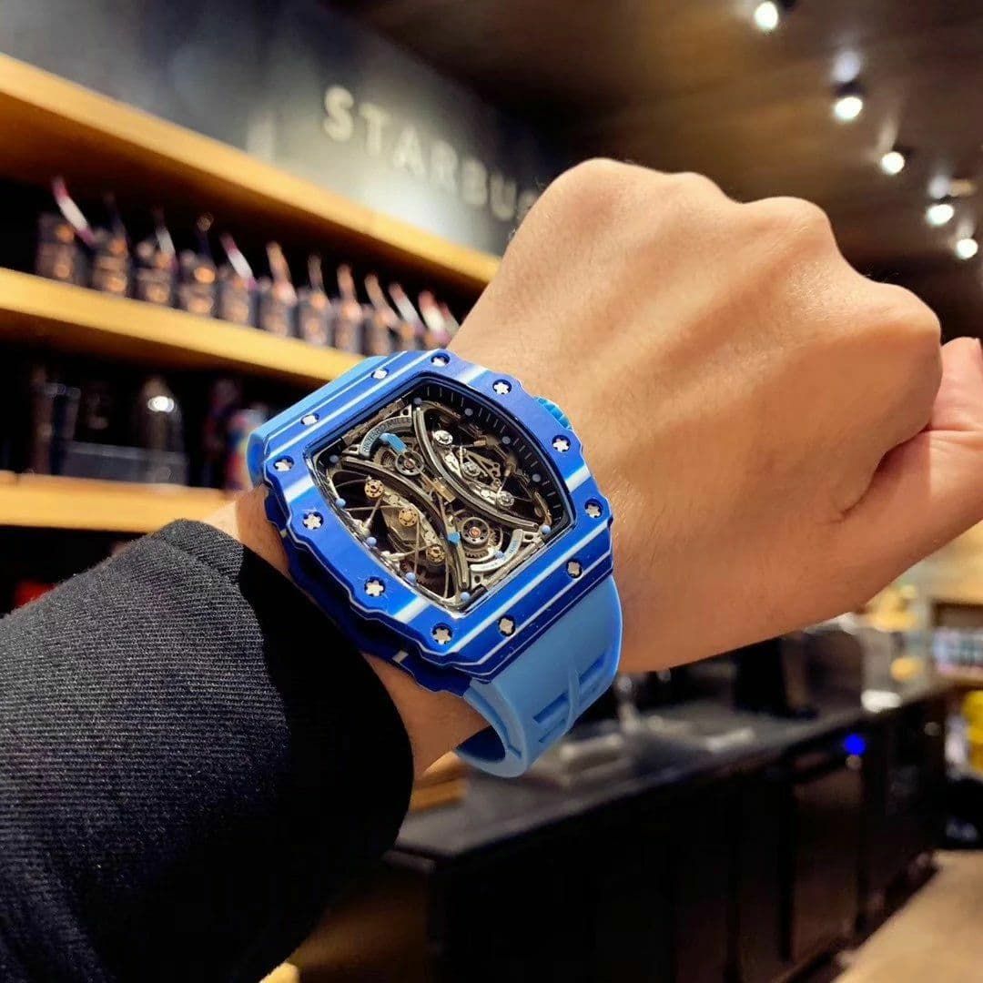RM 53-01 Real Tourbillon Pablo Mac Donough Blue V9F Best Edition on Blue Rubber Strap RM 53-01 Real Tourbillon Pablo Mac Donough Blue V9F Best Edition on Blue Rubber Strap