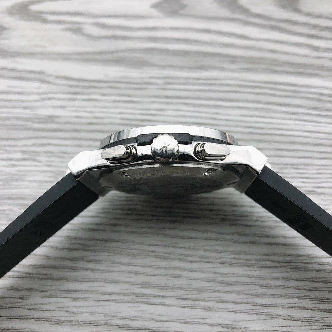 Hublot Chrono Silver Hight Version On Black Rubber Strap