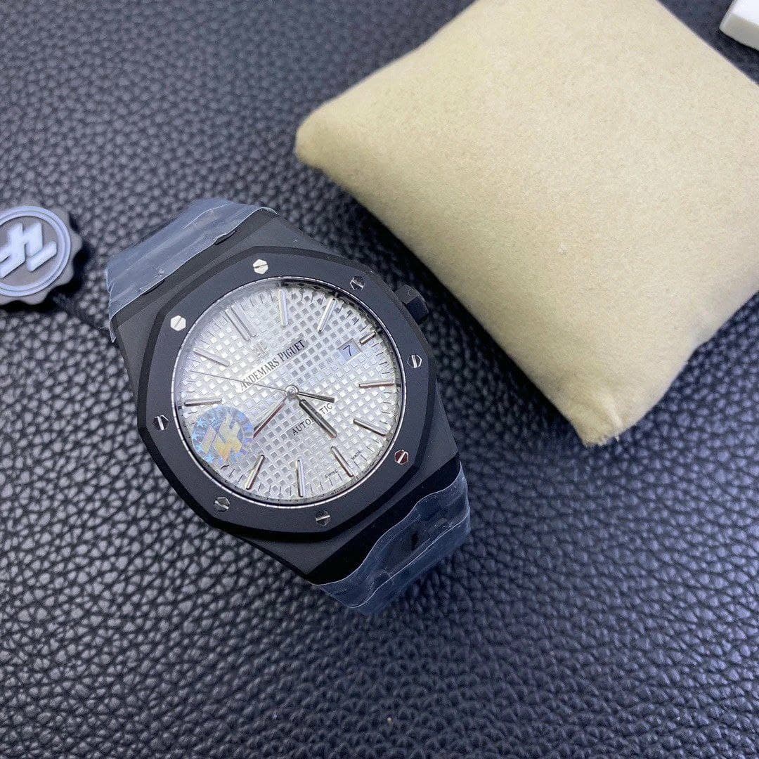 Royal Oak 41mm 15400 DLC ZF 1:1 Best Edition White Textured Dial on DLC Bracelet A3120