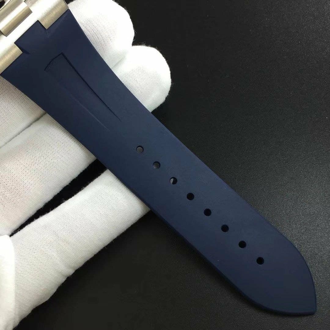 Overseas Dual Time Power Reserve TWA 1:1 Best Edition Blue Dial on Blue Leather Strap