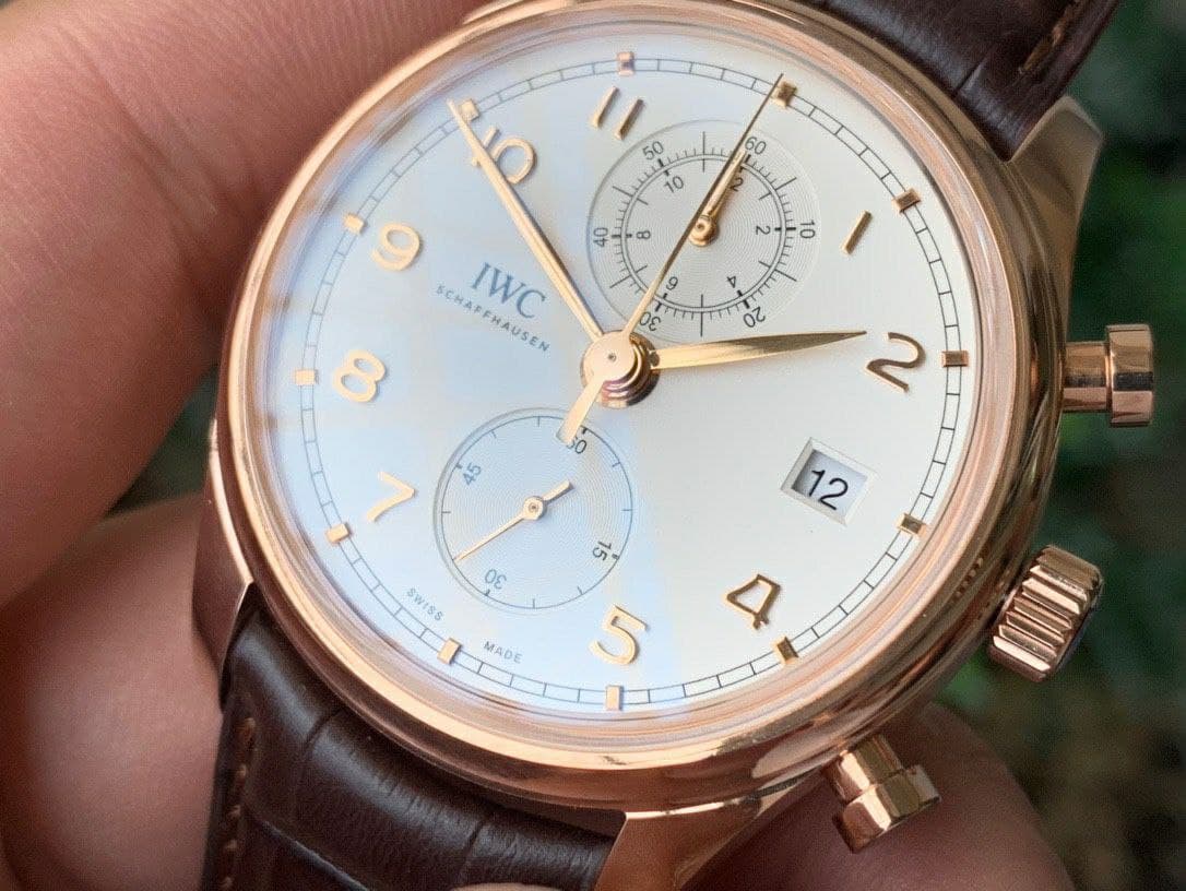Da Vinci Chrono IW3934 RG 1:1 Best Edition White Dial Gold Markers on Brown Leather Strap Da Vinci Chrono IW3934 RG 1:1 Best Edition White Dial Gold Markers on Brown Leather Strap