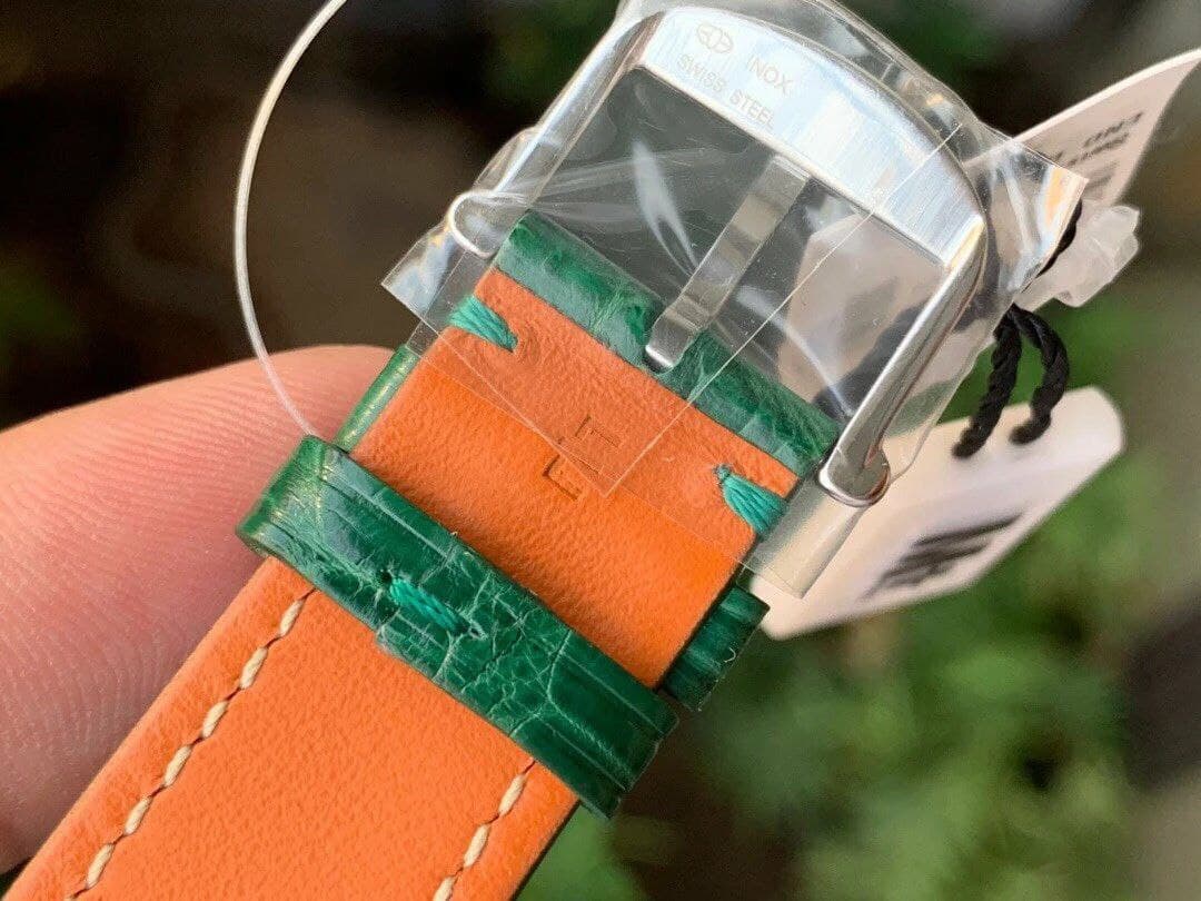 Portofino 37mm RG V7F 1:1 Best Edition Silver Dial Bezel on Green Leather Strap Portofino 37mm RG V7F 1:1 Best Edition Silver Dial Bezel on Green Leather Strap