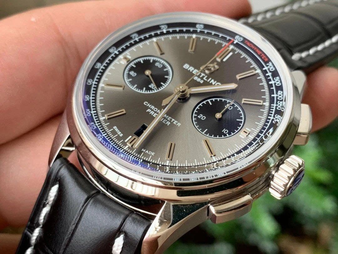 PREMIER B01 CHRONO SS 42MM GF 1:1 BEST EDITION WHITE/Grey DIAL ON BLACK LEATHER STRAP PREMIER B01 CHRONO SS 42MM GF 1:1 BEST EDITION WHITE/Grey DIAL ON BLACK LEATHER STRAP