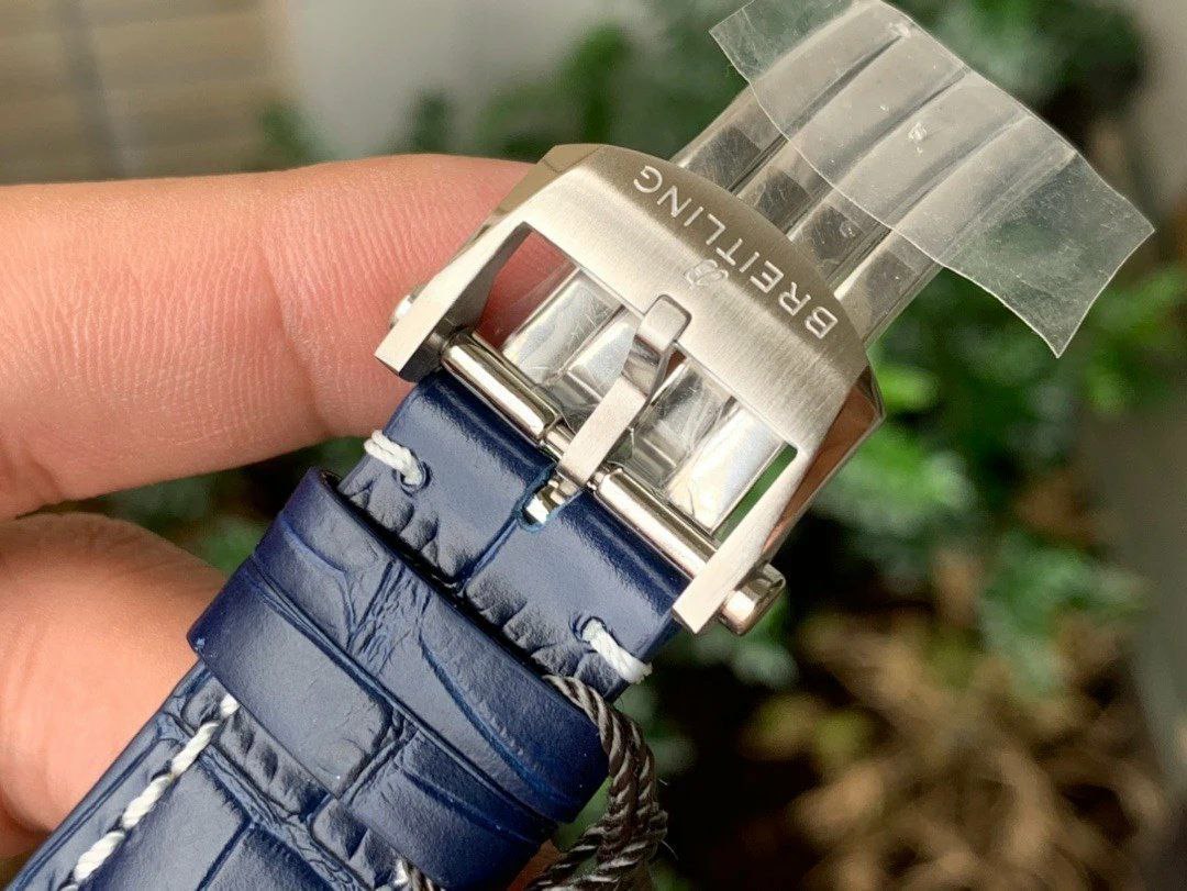 PREMIER B01 CHRONO SS 42MM GF 1:1 BEST EDITION BLUE DIAL ON BLUE LEATHER STRAP