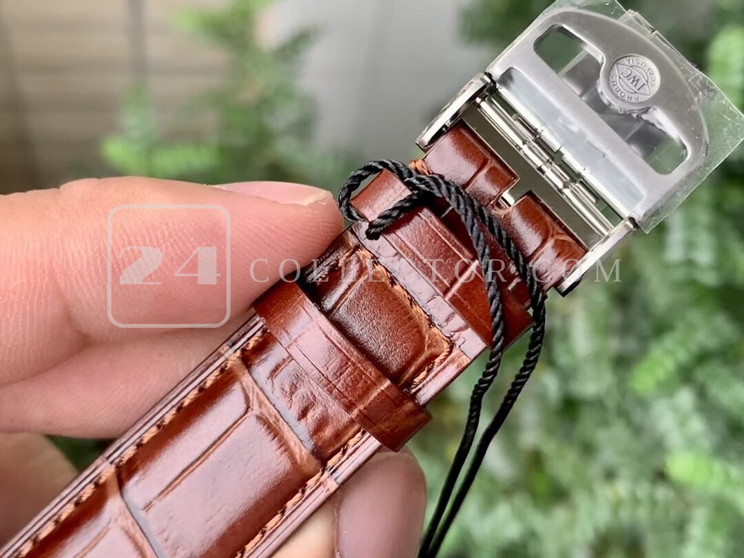 PORTUGUESE CHRONO IW371604 ZF 1:1 BEST EDITION WHITE DIAL ON BROWN LEATHER STRAP A69355