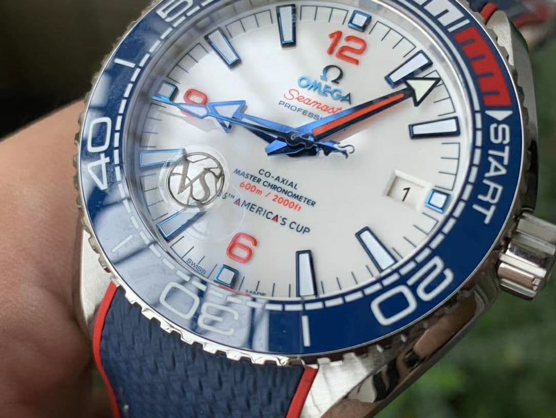 Planet Ocean 2021 America's Cup SS VSF 1:1 Best Edition White Dial on Blue Nylon Strap A8900 Super Clone