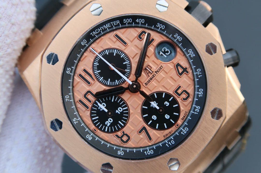 Royal Oak Offshore 2014 Gold Theme JF 1:1 Best Edition on Black Leather Strap A3126