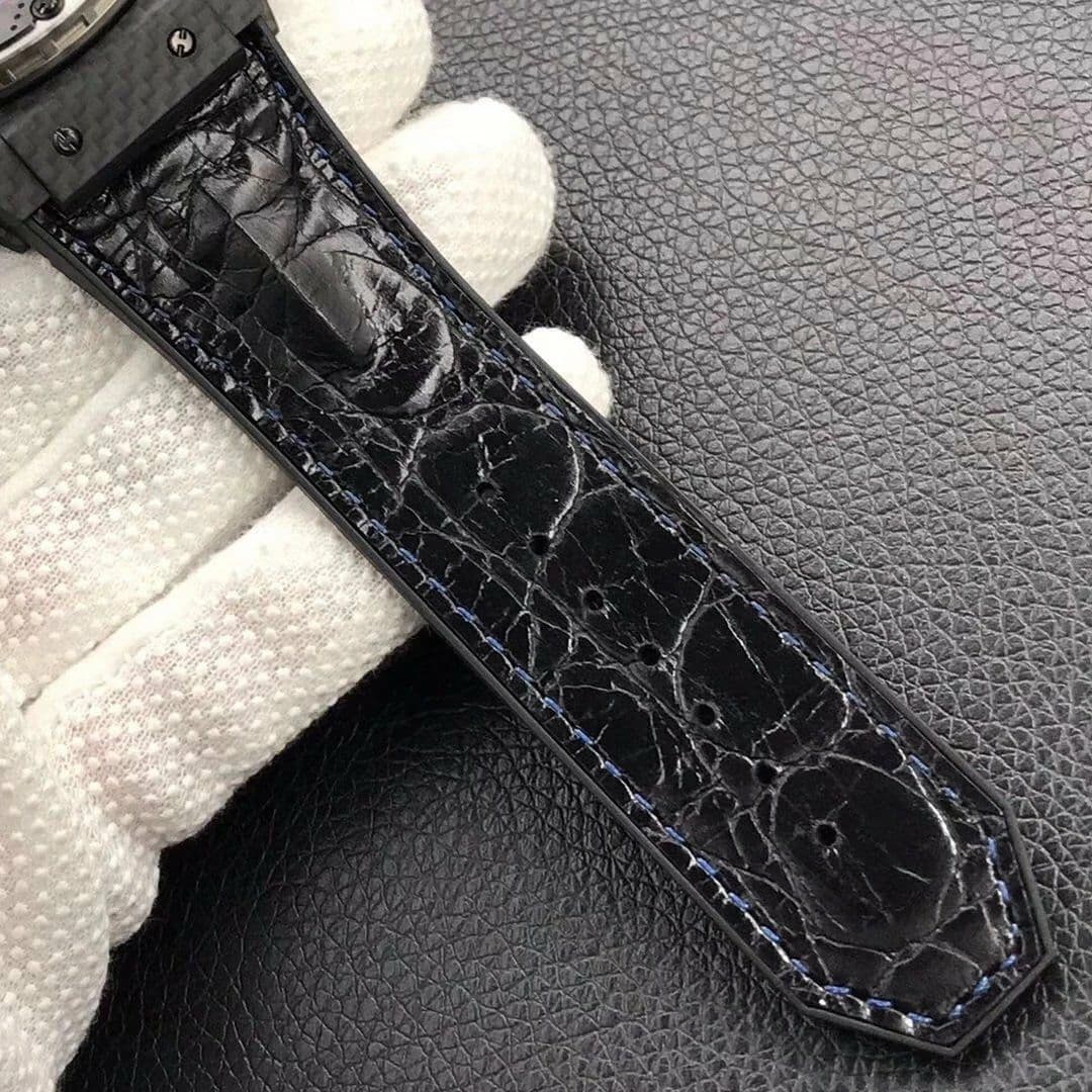 Big Bang Ferrari F1 Carbon Fiber V6F Limited Edition Black/Blue Dial on Black Leather Strap HUB4100