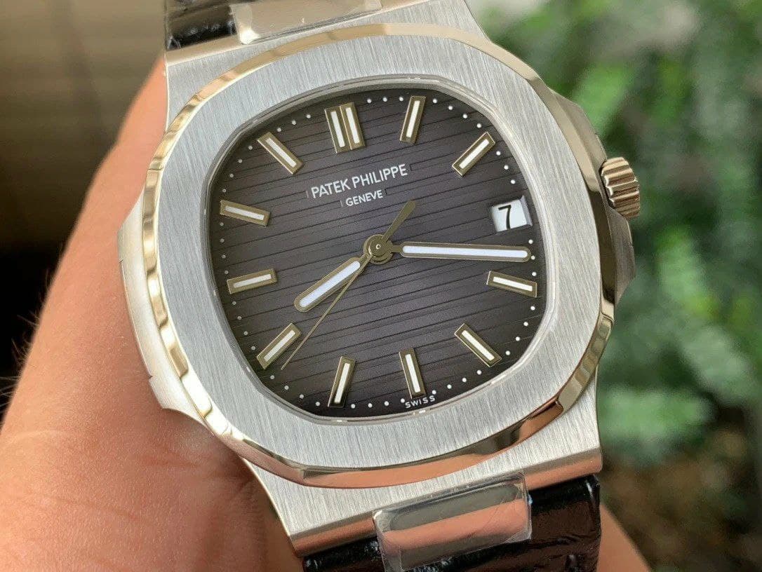 Nautilus 5711/1A PPF 1:1 Best Edition Gray Textured Dial on Black Leather Strap 324CS V4