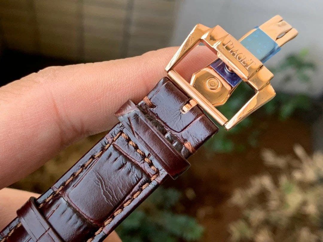 Piaget Gouverneur Tourbillon SS OXF Best Edition White Dial Bezel on Brown Leather Strap